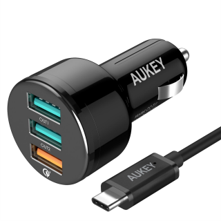 AUKEY USB adaptér do auta 3 porty quick charger CC-T11