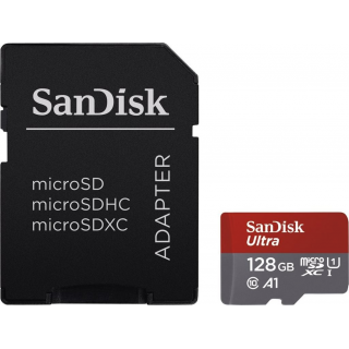 SanDisk MicroSDXC 128GB Ultra A1 UHS-I U1 + SD adaptér