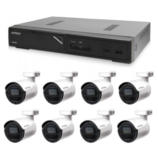 Kamerový set 1x AVTECH NVR AVH2109AX a 8x 2MPX IP Bullet kamera AVTECH DGM2103ASVP