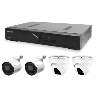 Kamerový set 1x AVTECH NVR AVH1104, 2x 2MPX IP Bullet kamera AVTECH DGM2103SV a 2x 2MPX IP Dome kamera AVTECH DGM2203SVSE + 4x Kabel UTP 1x RJ45 - 1x RJ45 Cat5e 15m!