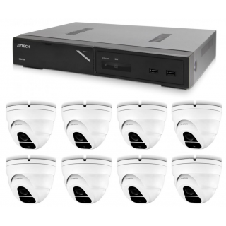 Kamerový set 1x AVTECH NVR AVH2109AX a 8x 2MPX IP Dome kamera AVTECH DGM2203ASVSEP + 8x Kabel UTP 1x RJ45 - 1x RJ45 Cat5e 15m!