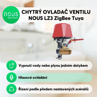NOUS LZ3 ZigBee Tuya ovladač ventilu