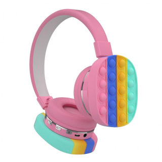 Oxe Bluetooth bezdrátová dětská sluchátka Pop It, růžová
