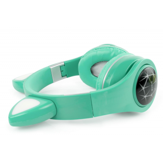 Oxe Bluetooth bezdrátová dětská sluchátka s ouškama, zelená H-807-G