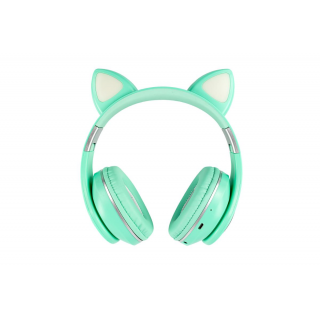 Oxe Bluetooth bezdrátová dětská sluchátka s ouškama, zelená H-807-G
