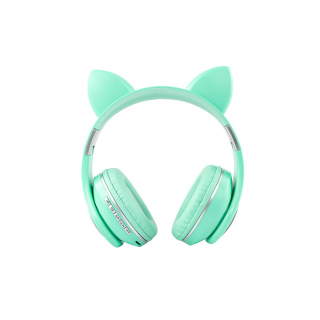 Oxe Bluetooth bezdrátová dětská sluchátka s ouškama, zelená H-807-G