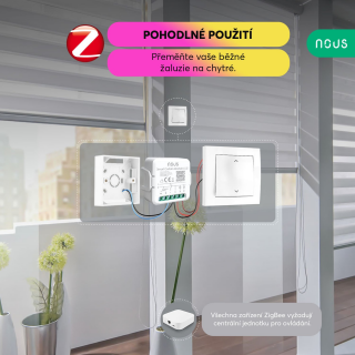 NOUS L12Z ZigBee Tuya ovladač žaluzií a rolet