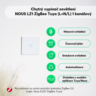 NOUS LZ1 ZigBee Tuya 1 kanálový vypínač