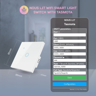 NOUS L1T WiFi Tasmota vypínač osvetlenia