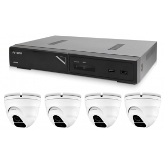 Kamerový set 1x AVTECH NVR AVH2109AX a 4x 2MPX IP Dome kamera AVTECH DGM2203ASVSEP + 4x Kabel UTP 1x RJ45 - 1x RJ45 Cat5e 15m!
