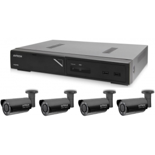 Kamerový set 1x AVTECH NVR AVH1109 a 4x 5MPX IP Bullet kamera AVTECH AVTECH AVM5547 + 4x Kabel UTP 1x RJ45 - 1x RJ45 Cat5e 15m!