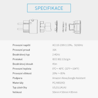 Inteligentná zásuvka CEL-TEC A2-C WiFi Tuya