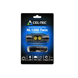 CEL-TEC HL1200 Twin -  Extrémne výkonná nabíjacia čelovka