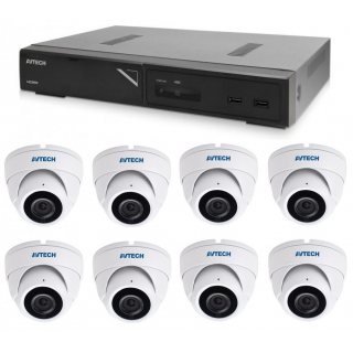 Kamerový set 1x AVTECH NVR AVH2109AX a 8x 8MPX IP Dome kamera AVTECH DGM8208SVAT + 8x Kabel UTP 1x RJ45 - 1x RJ45 Cat5e 15m!