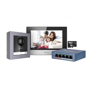 Hikvision DS-KIS602(B) - sada IP videotelefonu, LAN, 2. gen., povrchová montáž