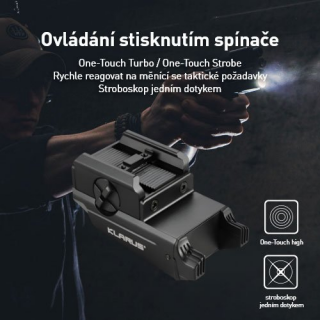 KLARUS GL1 VÝKONNÁ TAKTICKÁ LAMPA NA ZBRAŇ