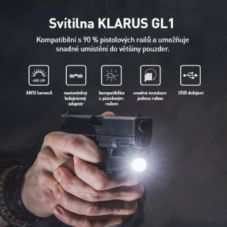 KLARUS GL1 VÝKONNÁ TAKTICKÁ LAMPA NA ZBRAŇ