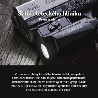 KLARUS GL1 VÝKONNÁ TAKTICKÁ LAMPA NA ZBRAŇ