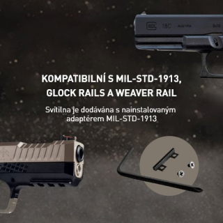 KLARUS GL1 VÝKONNÁ TAKTICKÁ LAMPA NA ZBRAŇ