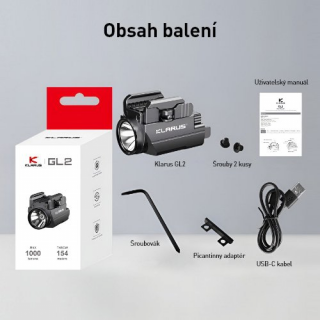 KLARUS GL2 VÝKONNÁ TAKTICKÁ LAMPA NA ZBRAŇ