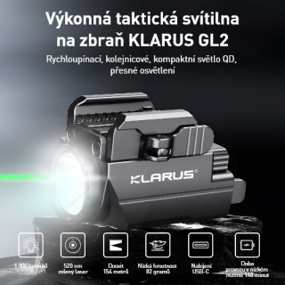 KLARUS GL2 VÝKONNÁ TAKTICKÁ LAMPA NA ZBRAŇ