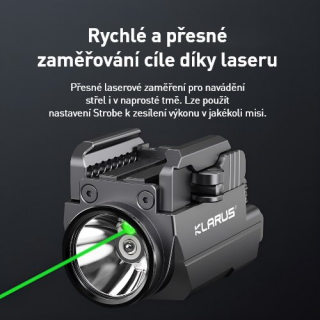 KLARUS GL2 VÝKONNÁ TAKTICKÁ LAMPA NA ZBRAŇ