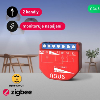 NOUS B3Z ZigBee 2Ch 2 kanálový spínač