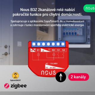 NOUS B3Z ZigBee 2Ch 2 kanálový spínač