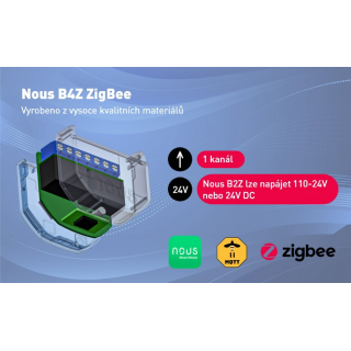 NOUS B4Z SMART ZIGBEE OVLÁDAČ ŽALÚZIÍ A GARÁŽOVÝCH BRÁN