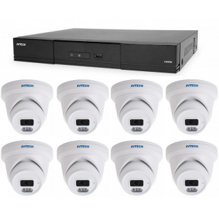 Kamerový set 1x AVTECH NVR AVH2109AX a 8x 5MPX IP Dome kamera AVTECH DGM5206SVAT