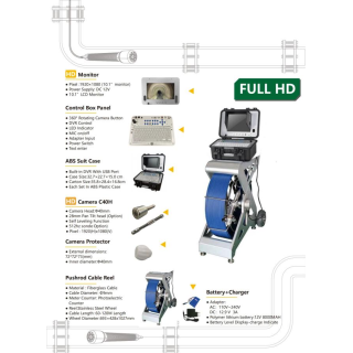 OXE InspCam Compact 60 Pan Tilt 9 mm cable