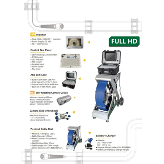 OXE InspCam Compact 60 Pan Tilt 9 mm cable