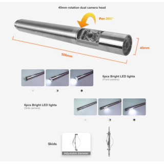 OXE WellCam 45 DualCam -200M 30Bar - kamera do studní a vrtů