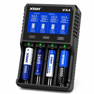 XTAR VX4 nabíječka s LCD displejem 4 port