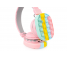 Oxe Bluetooth bezdrátová dětská sluchátka Pop It, růžová