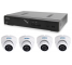 Kamerový set 1x AVTECH NVR AVH2109AX a 4x 8MPX IP Dome kamera AVTECH DGM8208SVAT + 4x Kabel UTP 1x RJ45 - 1x RJ45 Cat5e 15m! 