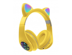 Oxe Bluetooth bezdrátová dětská sluchátka s ouškama, žlutá 