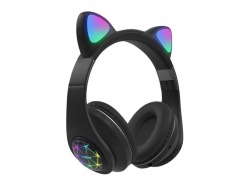 OXE BLUETOOTH BEZDROTOVÉ DETSKÉ SLUCHADLÁ S UŠKAMI, ČIERNE H-807-B