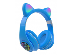 Oxe Bluetooth bezdrátová dětská sluchátka s ouškama, modrá H-807-BU 