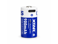 XTAR 16340 3,6 V 900 mAh USB-C 2,7 A nabíjecí Li-ion baterie 